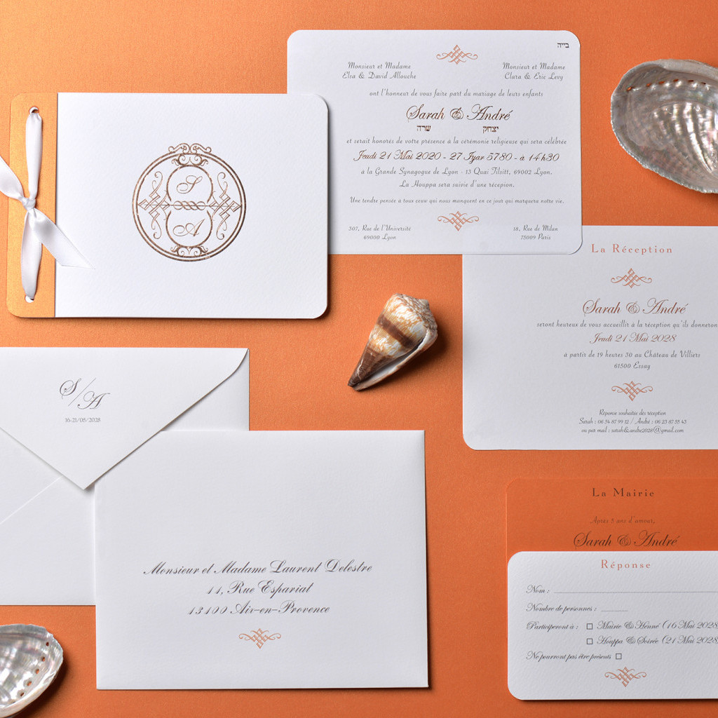 Carnet de mariage orange