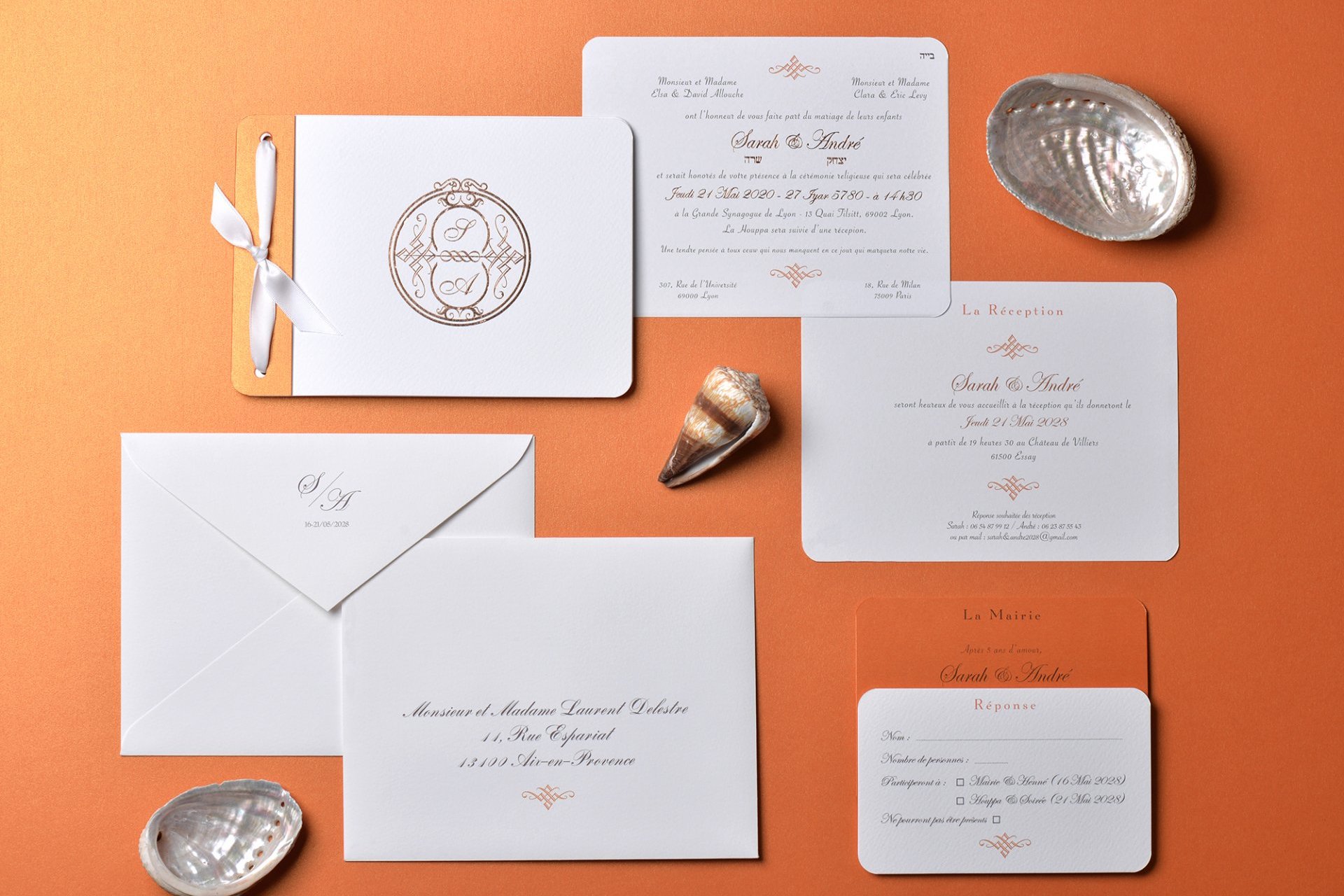 Carnet de mariage orange