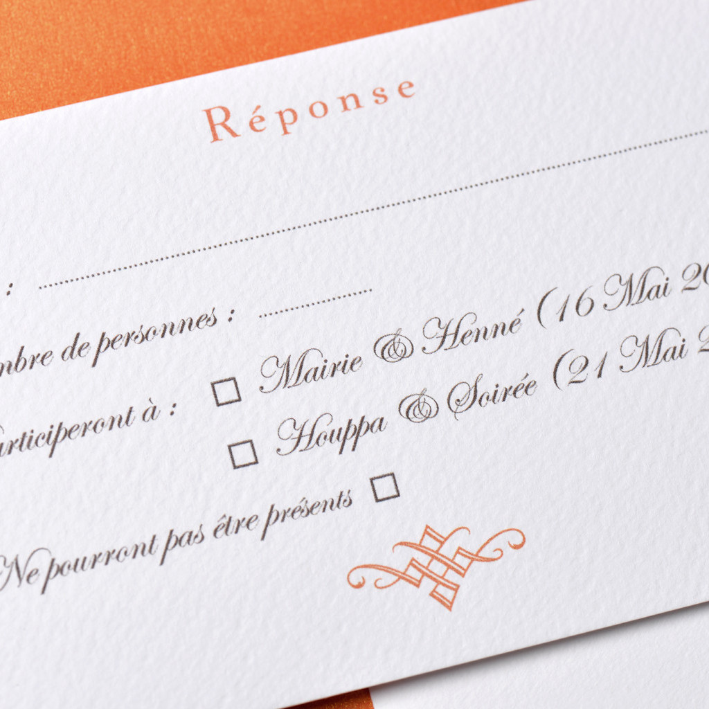 Coupon-Réponse / 85 x 135 mm / Carnet Orange