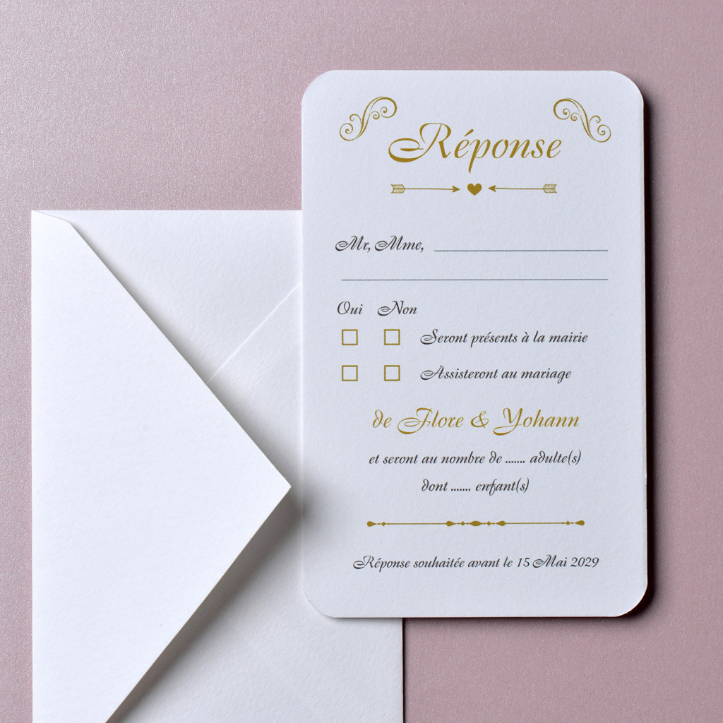 Coupon-Réponse / 135 x 85 mm / Passport Rose Poudré