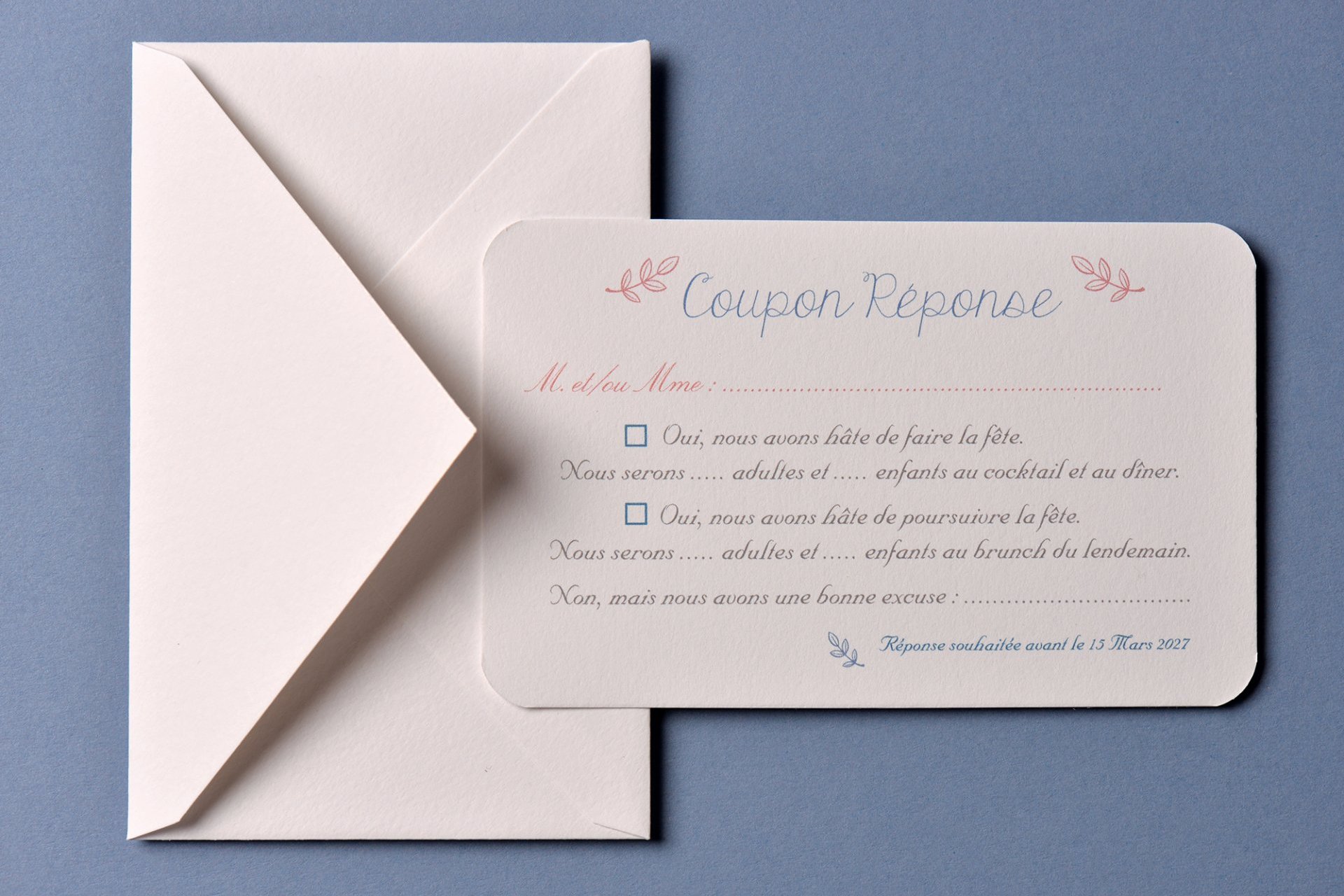 Coupon-Réponse / 85 x 135 mm / Passport Bleu