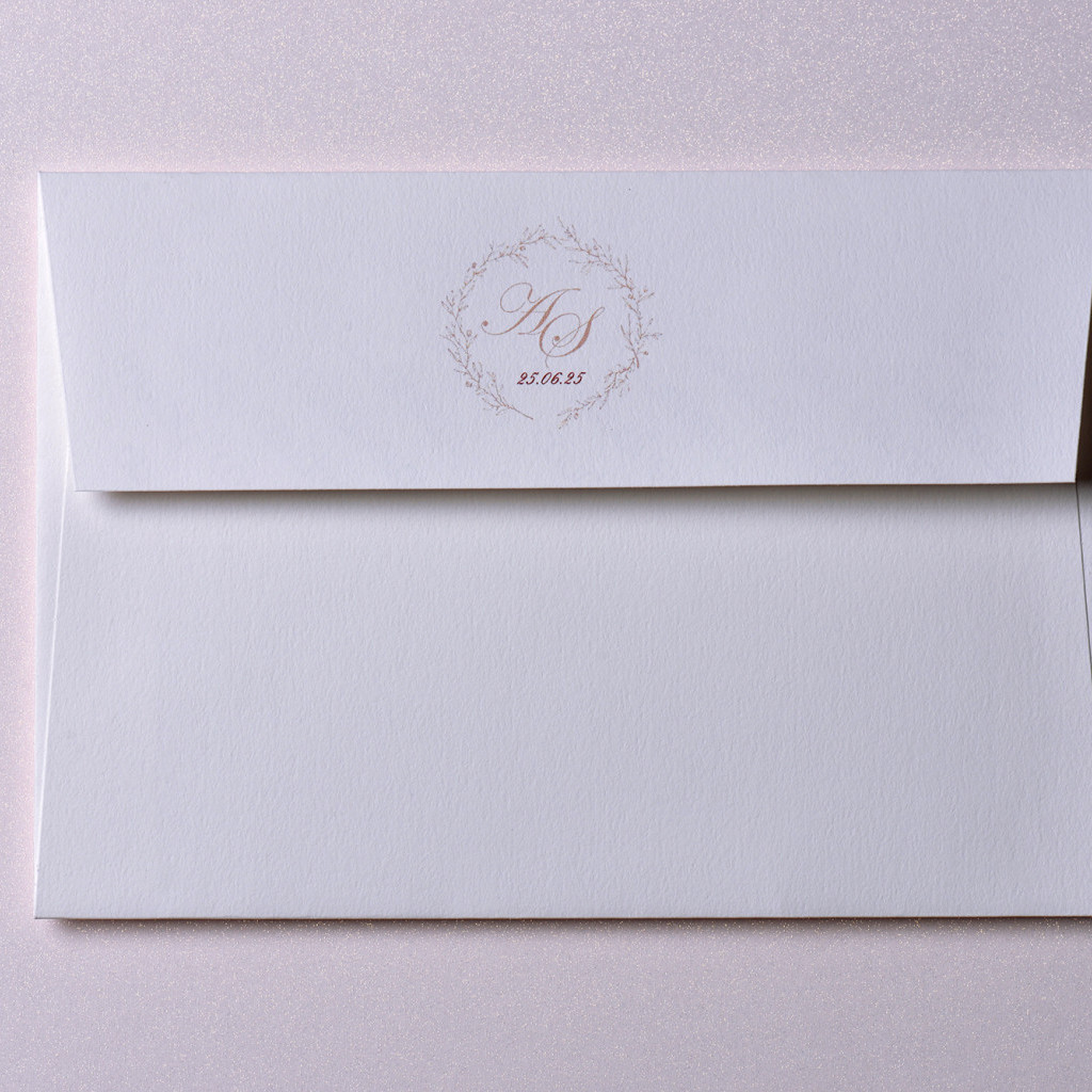 Impression Verso Enveloppe / 114 x 162 mm / Passport Rose Pailleté