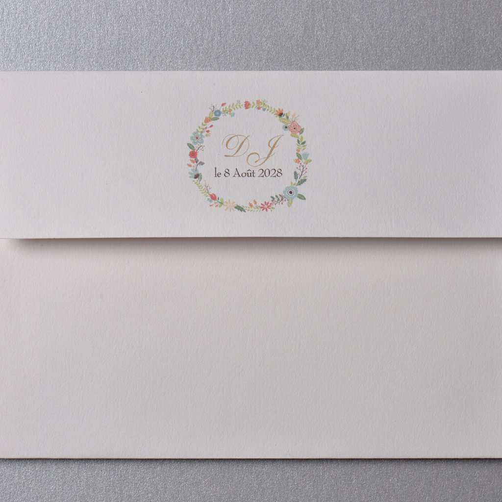 Impression Verso Enveloppe / 114 x 162 mm / Passport Blanc Denis & Jonathan