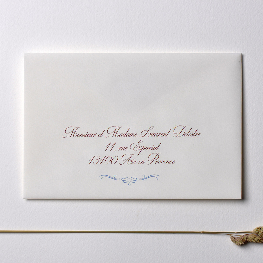 Impression Adresse Enveloppe / 120 x 180 mm/ Gallery Mariage au Château