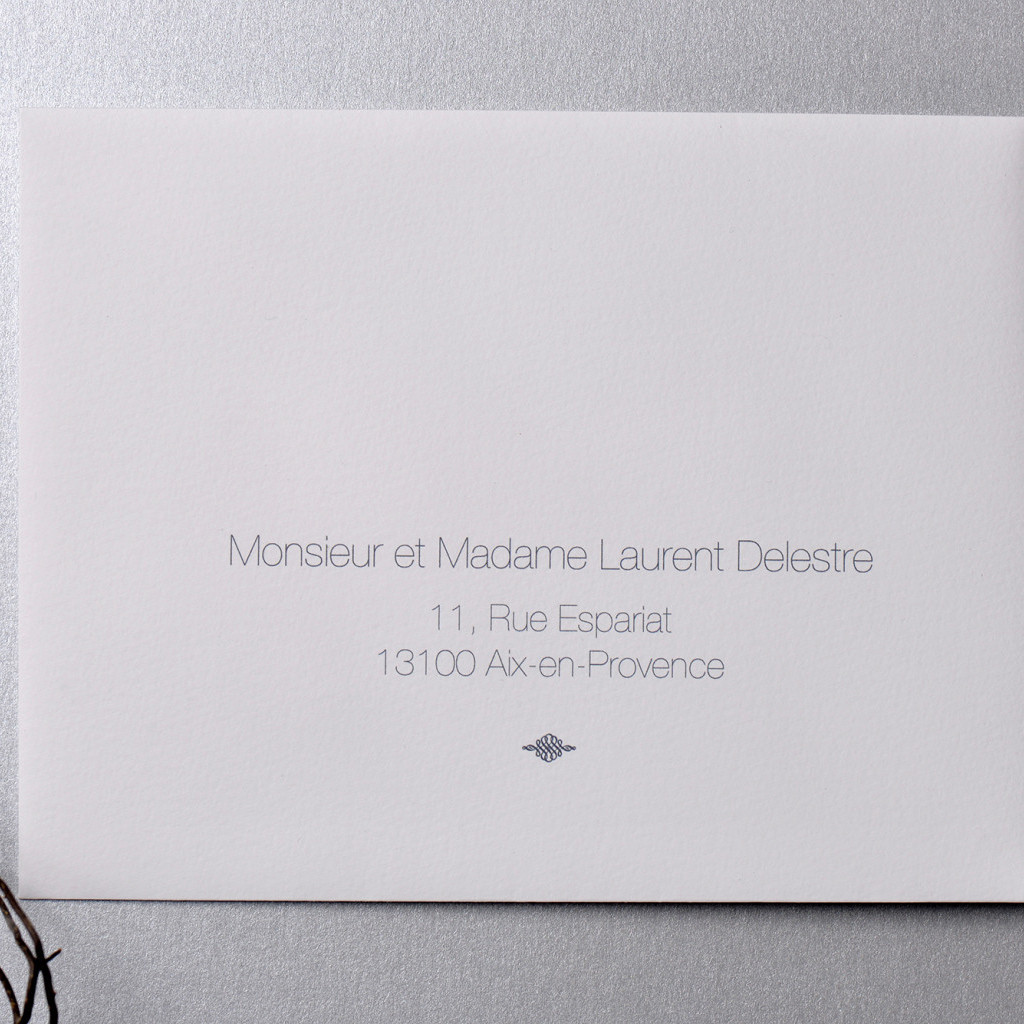 Impression Adresse Enveloppe / 145 x 190 mm / Carnet de Mariage Argent