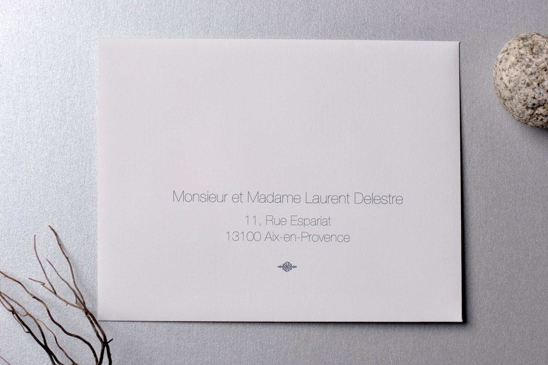 Impression Adresse Enveloppe / 145 x 190 mm / Carnet de Mariage Argent