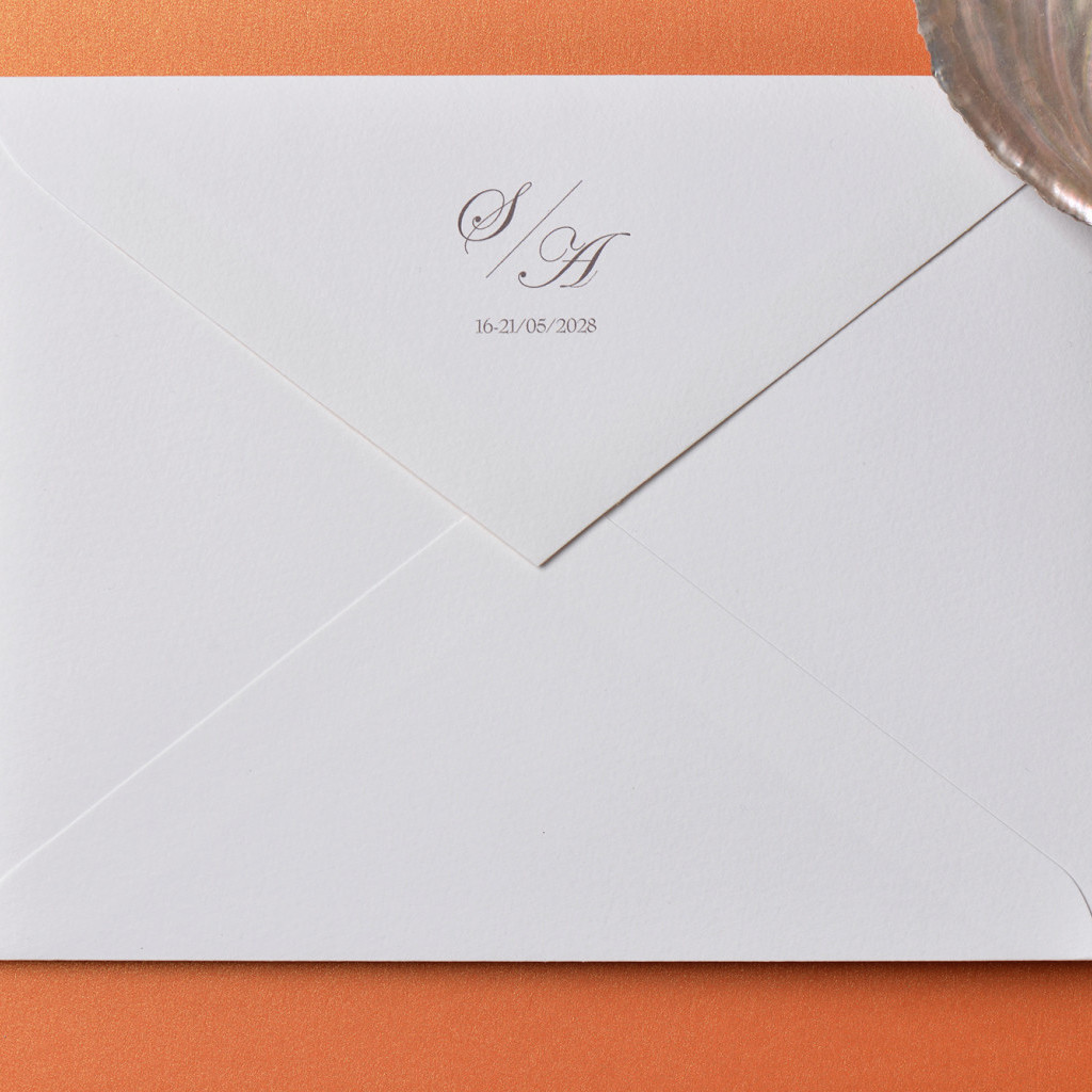 Impression Verso Enveloppe / 145 x 190 mmm / Carnet de Mariage Orange