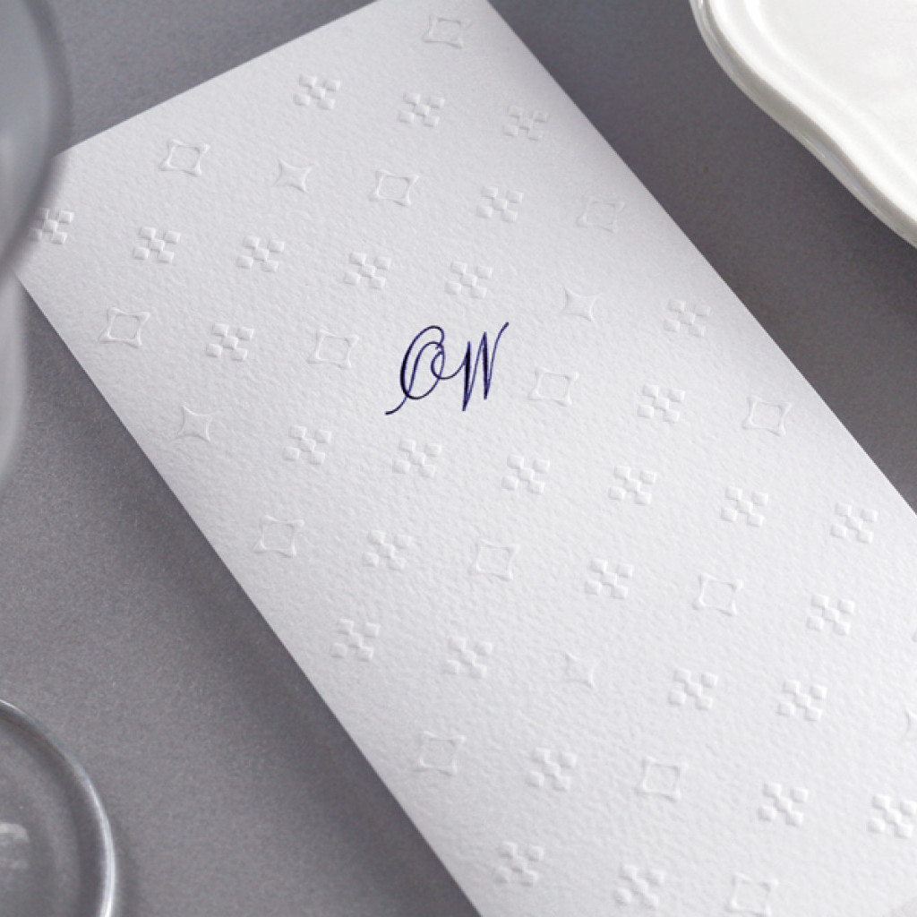 Menu Monogramme Blanc Grainé